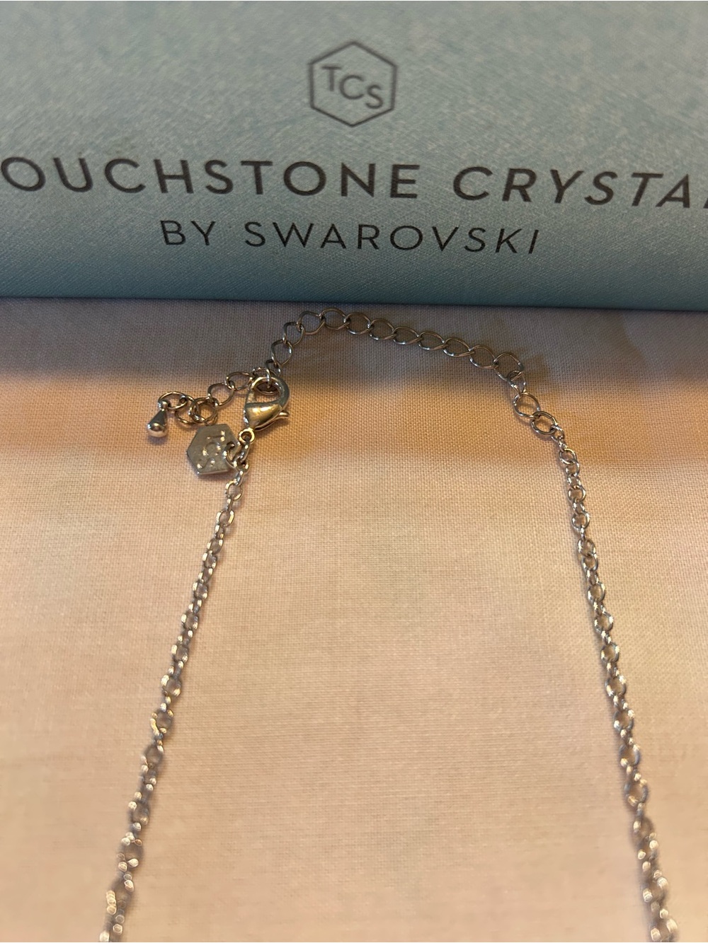 Touchstone Crystal Silver Necklace with Blue Crystals - Picture 6 of 8